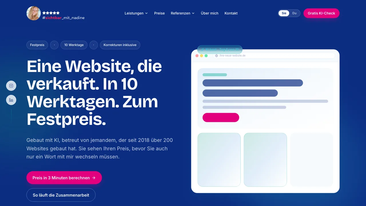 Die heutige KI-gebaute Website