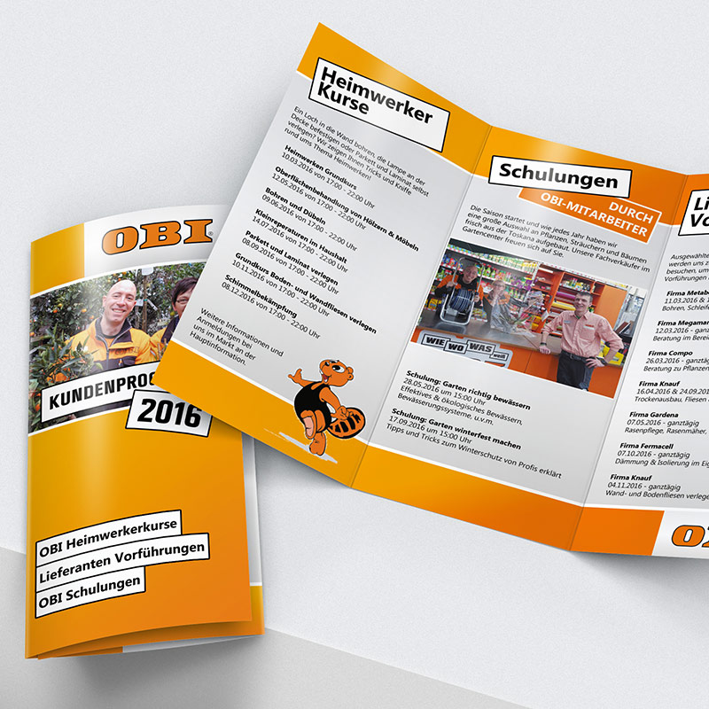 Faltflyer Design – OBI Konstanz