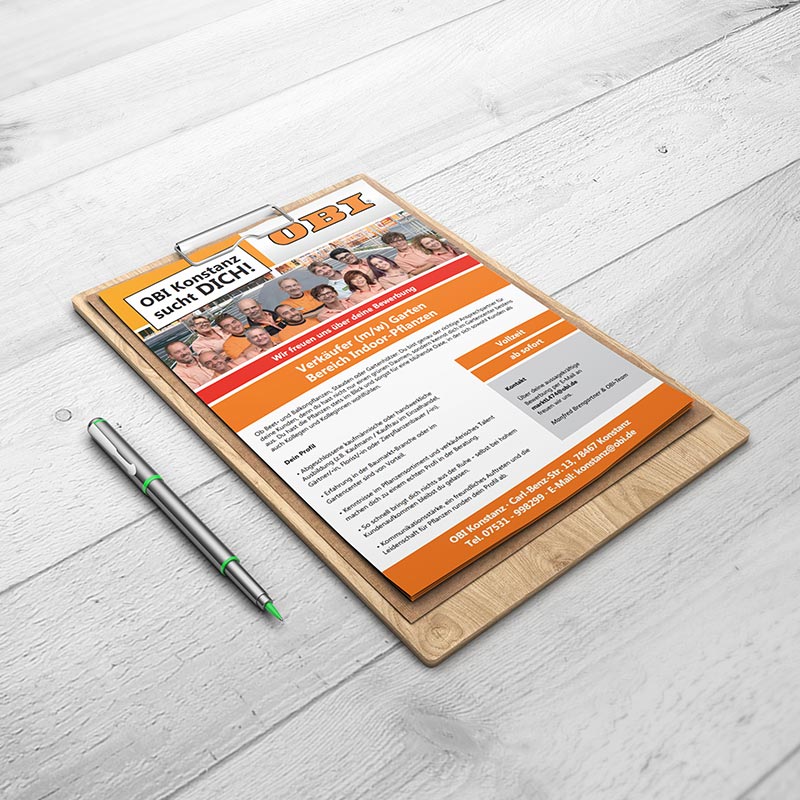 Handzettel Design – OBI Konstanz