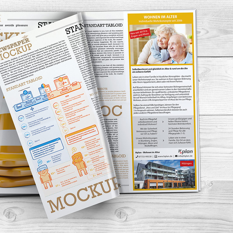 Printdesign Zeitungsanzeigen – Wohnen im Alter